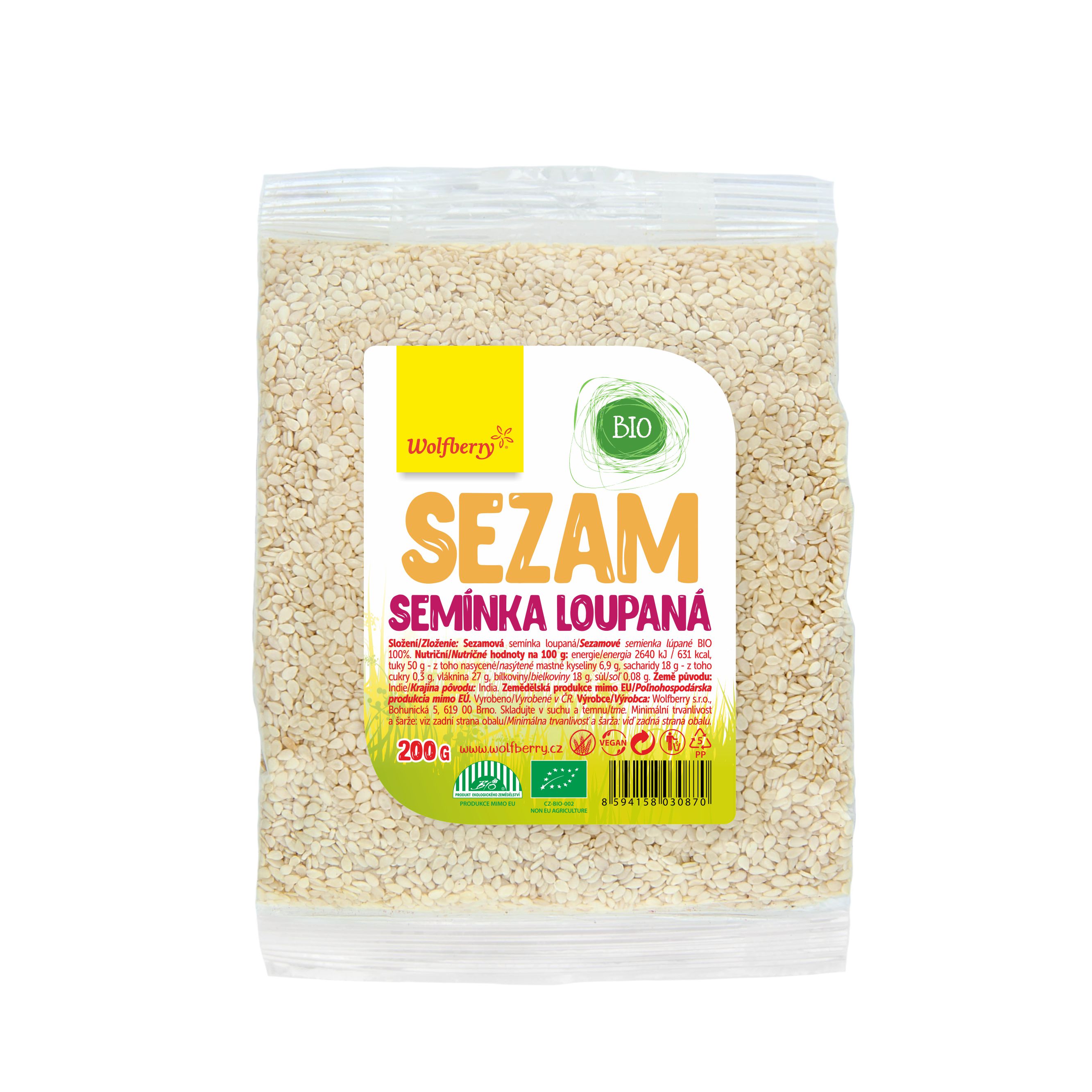 Wolfberry Sezam loupaný BIO 200 g