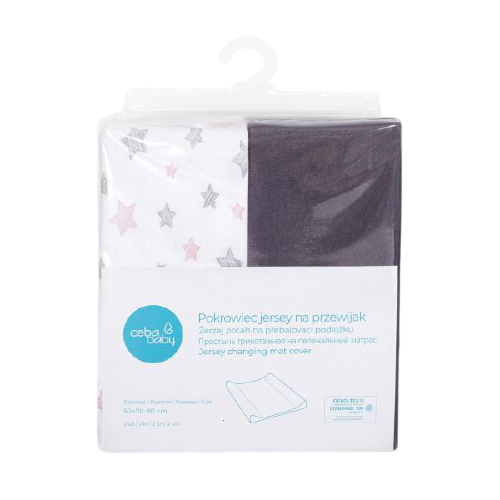 Dark Grey Pink Stars