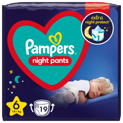 Pampers Night Pants S6, 15+ kg, 19 ks