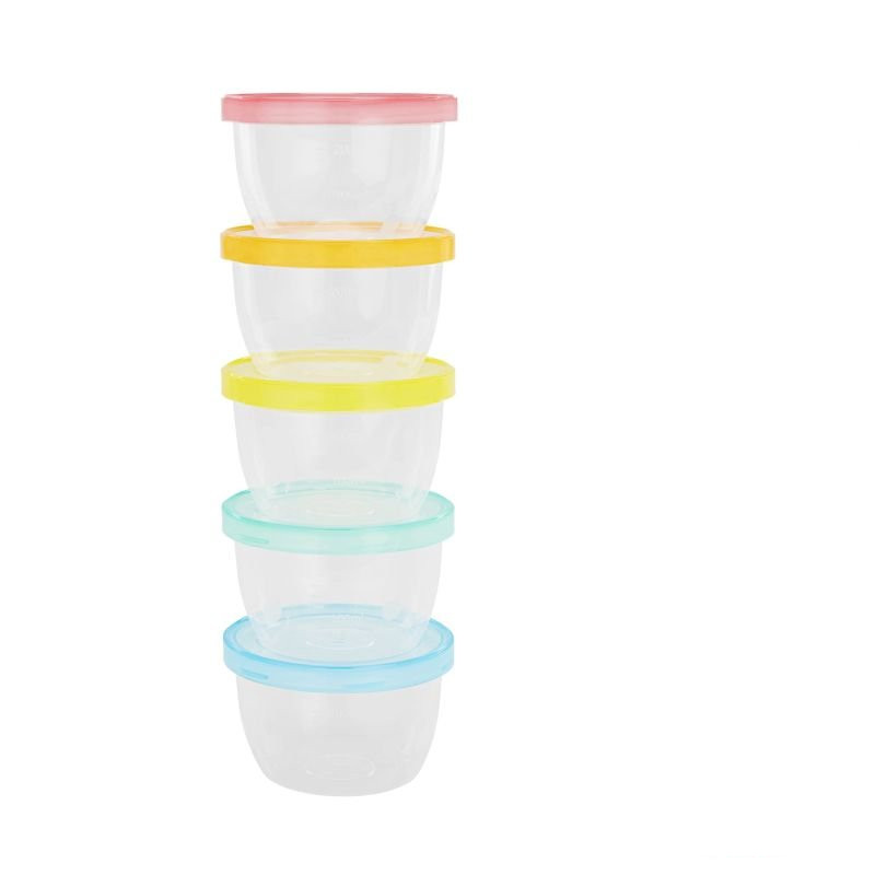 Badabulle Misky s viečkami Maxi fun colors 250ml sada 5 ks