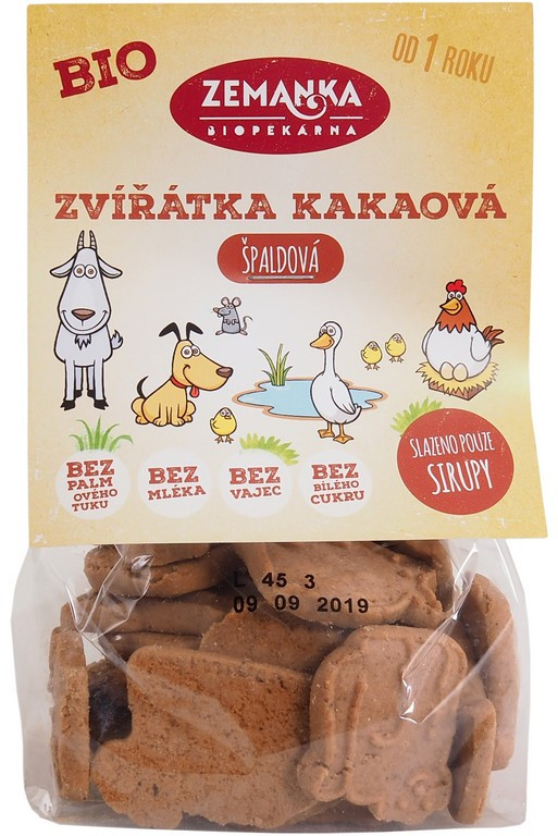 Zemanka BIO Špaldové zvieratká kakaové 100 g