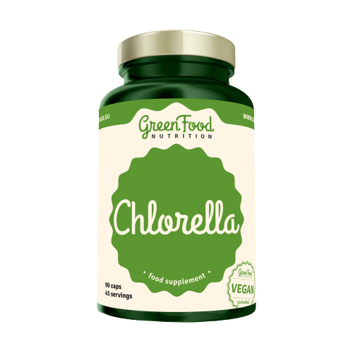 GreenFood Nutrition Chlorella kapsuly na detoxikáciu organizmu a podporu imunity 90 cps