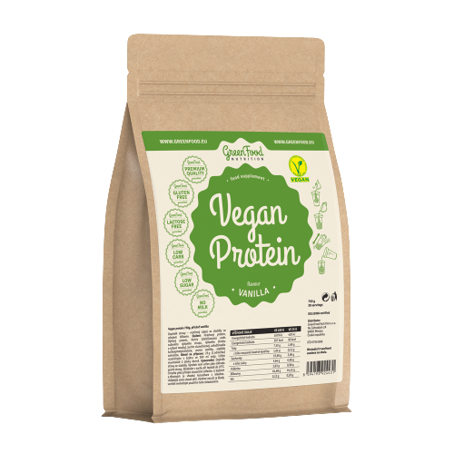 GreenFood Nutrition Vegan Protein vegánsky proteín príchuť Vanilla 750 g