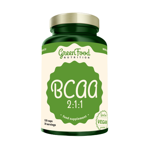 GreenFood Nutrition BCAA 2:1:1 podpora rastu svalov 120 cps