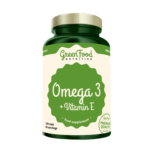 GreenFood Nutrition Omega 3 + Vitamin E kapsuly pre správne fungovanie organizmu 120 cps kúpite na Pilulka.sk