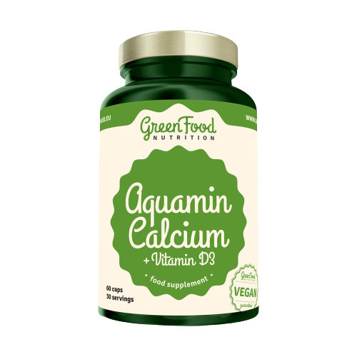 GreenFood Nutrition Aquamin Calcium + Vitamin D3 podpora normálneho stavu kostí a zubov 60 cps kúpite na Pilulka.sk