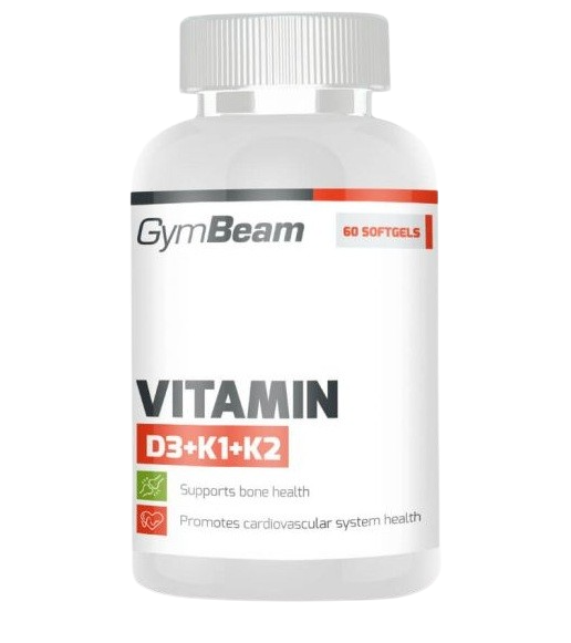 GYMBEAM Vitamin D3+K1+K2 bez príchute 60 kapslí