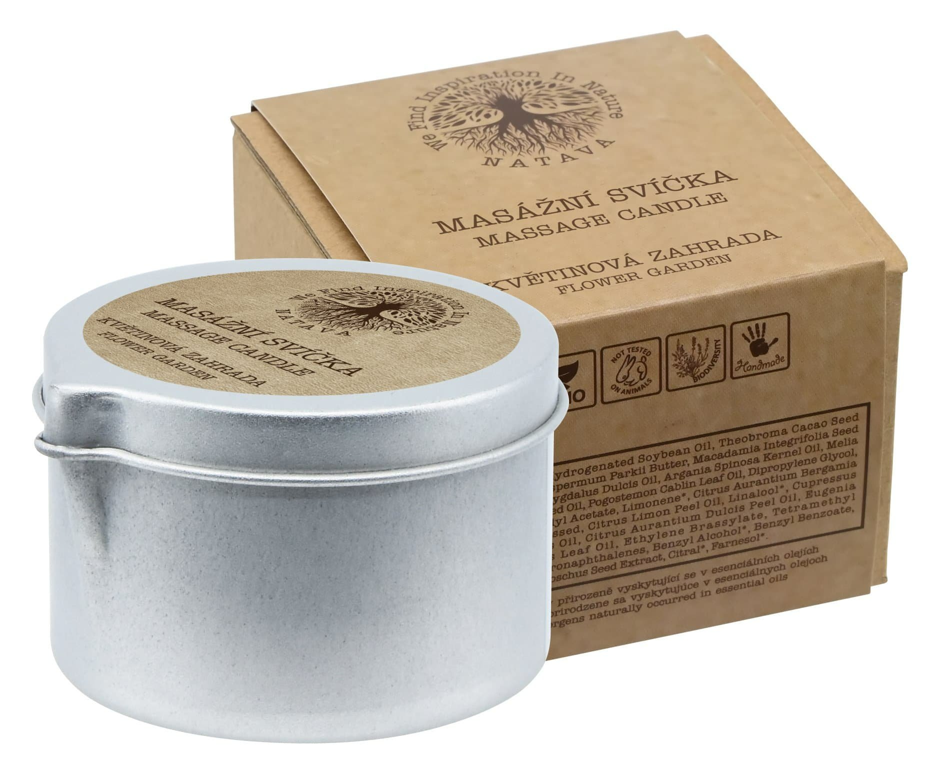 NATAVA Masážna sviečka - Kvetinová zahrada 60 g