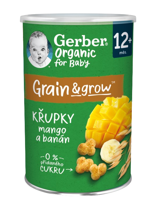 GERBER Chrumky s mangom a banánom BIO 35 g 12m+ kúpite na Pilulka.sk