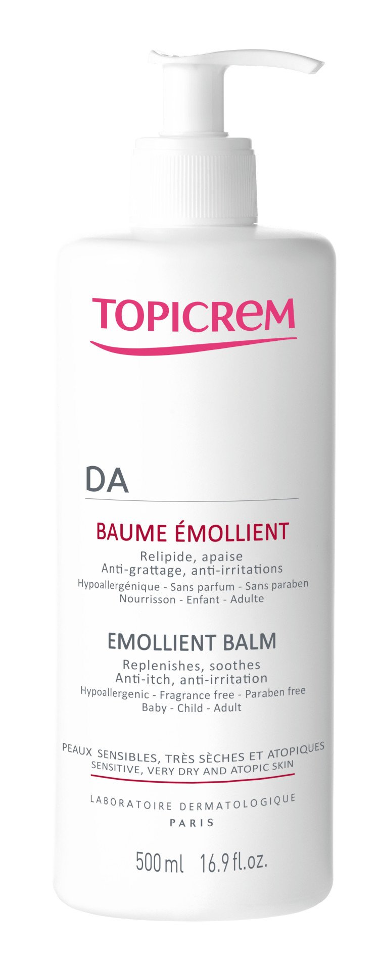 Topicrem AD Emollient Balm ošetrujúci telový balzam pre veľmi suchú citlivú a atopickú pokožku 500 ml