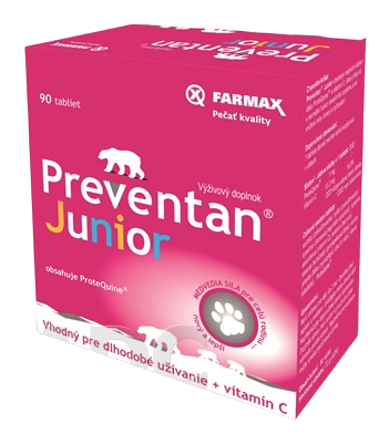 Preventan FARMAX Junior + Vitamín C 90 tabliet