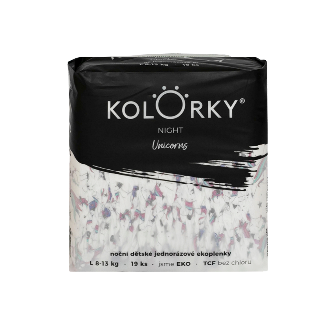 KOLORKA NIGHT - L (8-13 kg) - 19 ks - noční jednorázové eko plenky