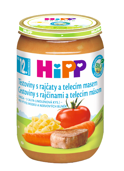 HiPP Príkrm BIO Rajčiny s cestovinami a teľacím mäsom 220 g