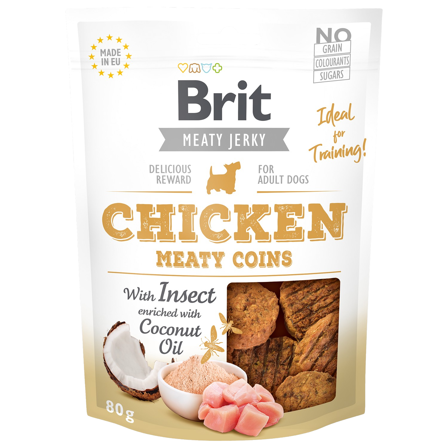 BRIT Snack Jerky Chicken with Insect Meaty Coins 80 g