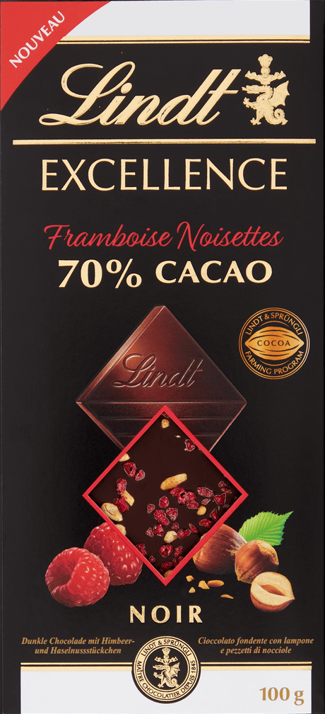 Excellence horká čokoláda s príchuťou malín