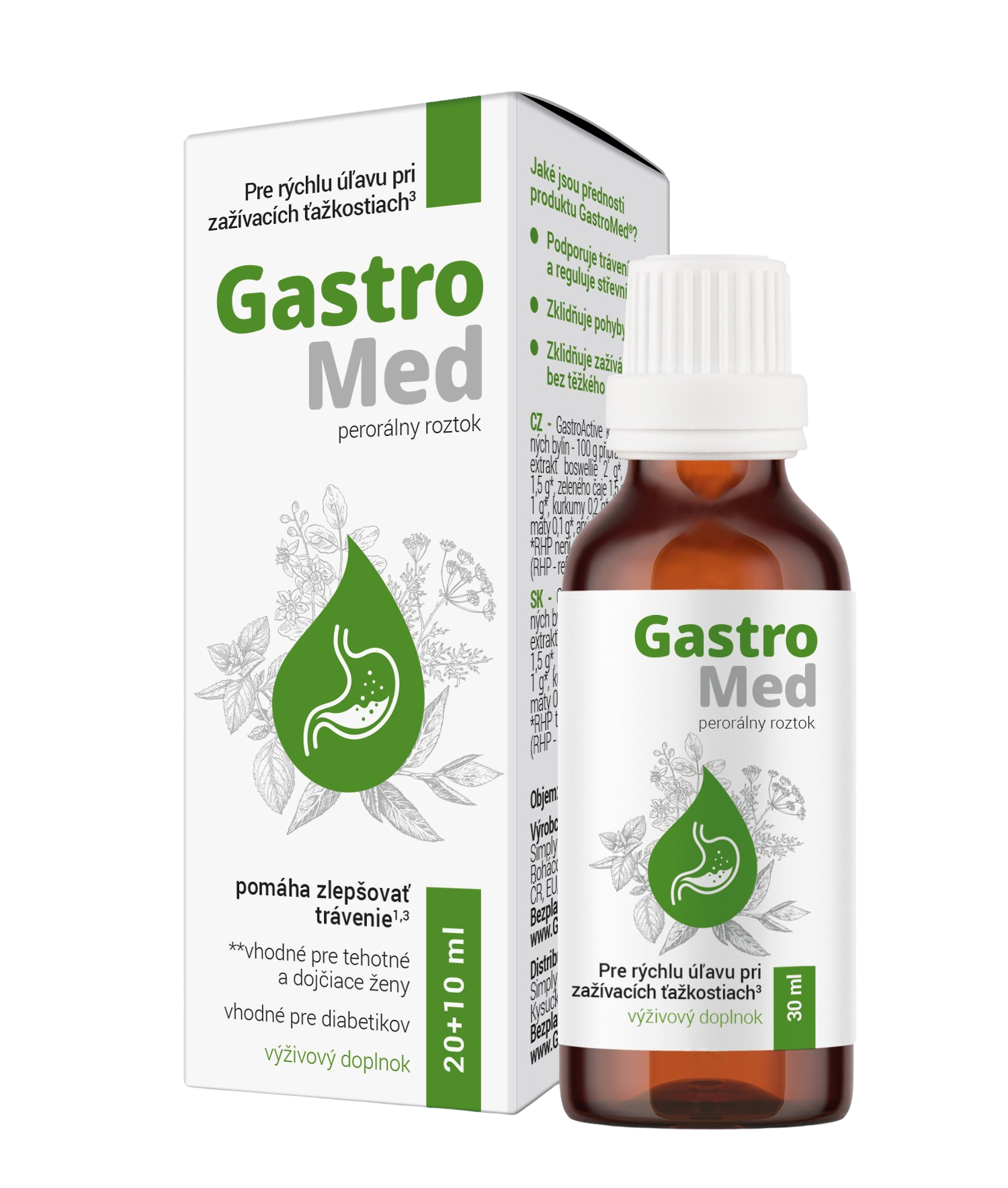 GastroMed perorálny roztok na dobré trávenie 20+10ml kúpite na Pilulka.sk