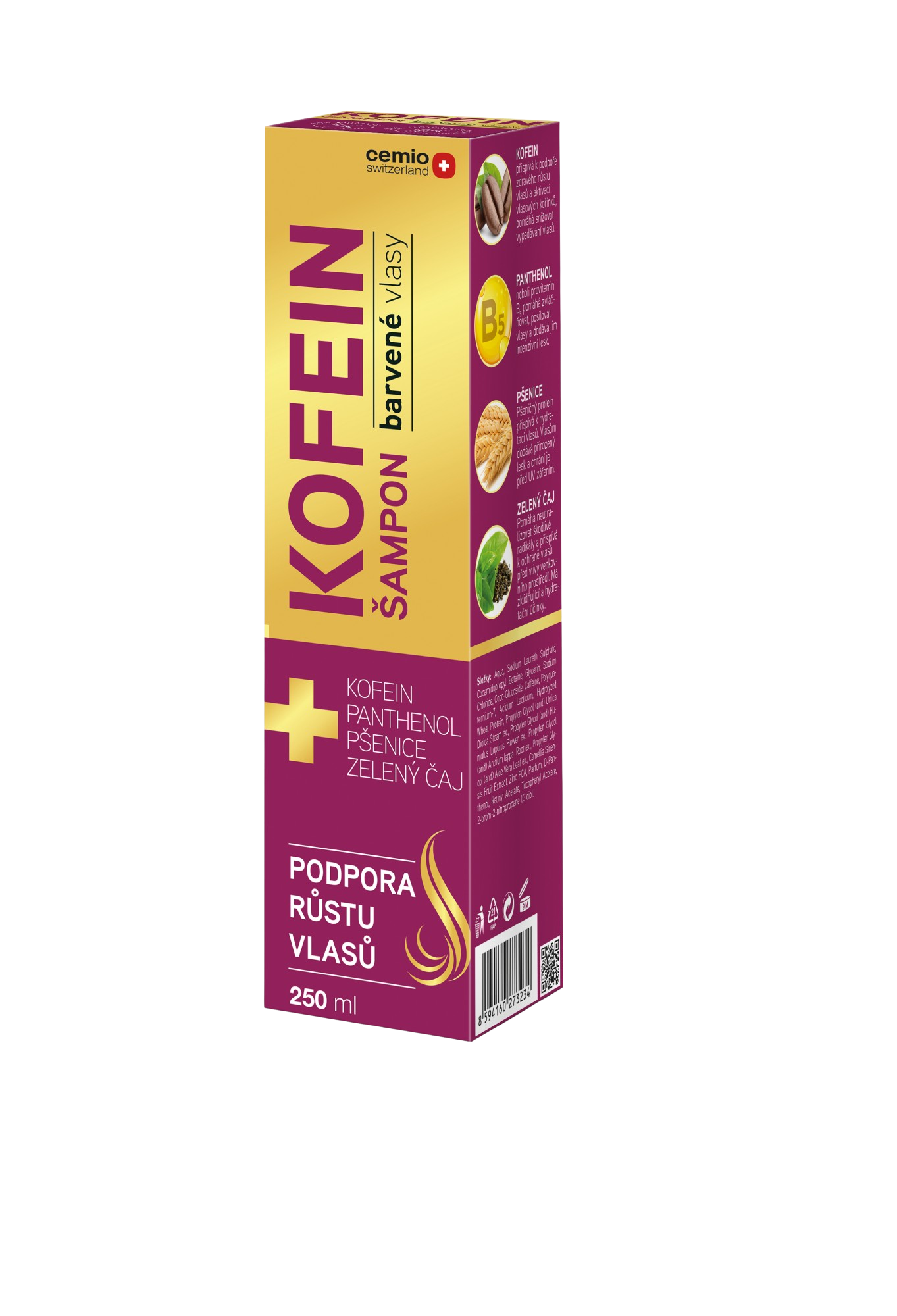 CEMIO Kofeín Šampón na farbené vlasy 250 ml