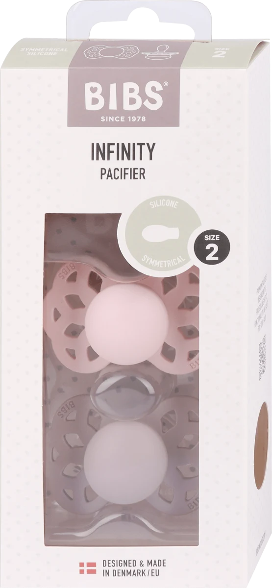BIBS Infinity symetrické cumlíky zo silikónu, veľkosť 2, Blossom / Dusky Lilac 2 ks