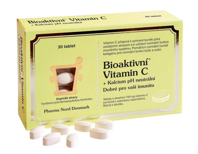 Pharma Nord Bioaktivní Vitamin C +Kalcium pH neutrální tablety na podporu imunitného systému 30 tbl