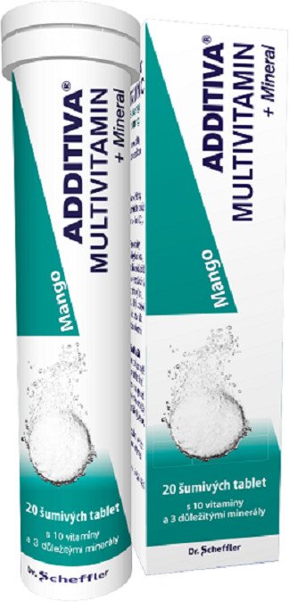 Additiva Multivitamin + Mineral Mango šumivé tablety 20 tbl kúpite na Pilulka.sk