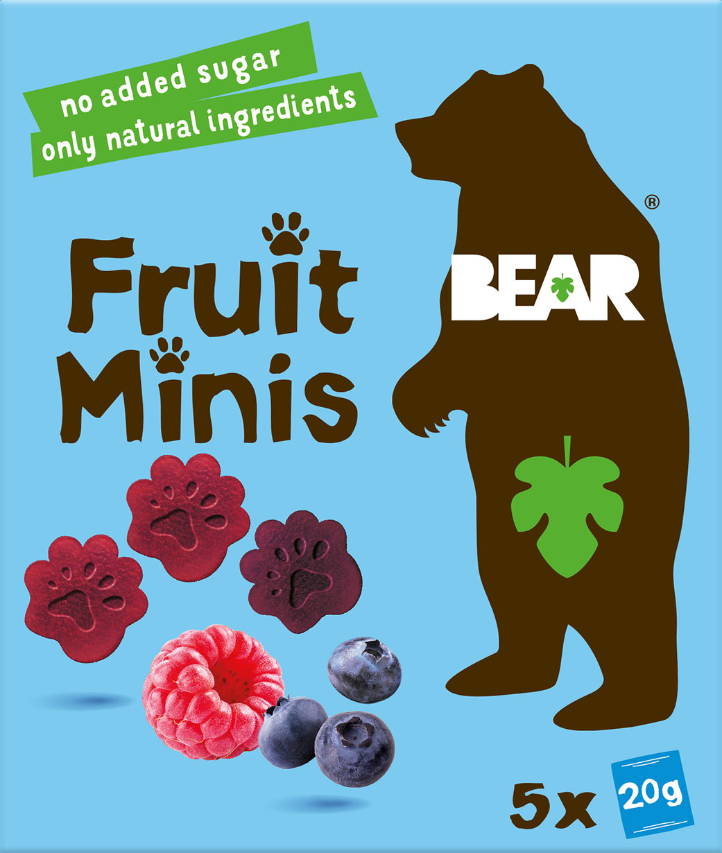 BEAR Fruit Minis malina a borůvka 5 x 20