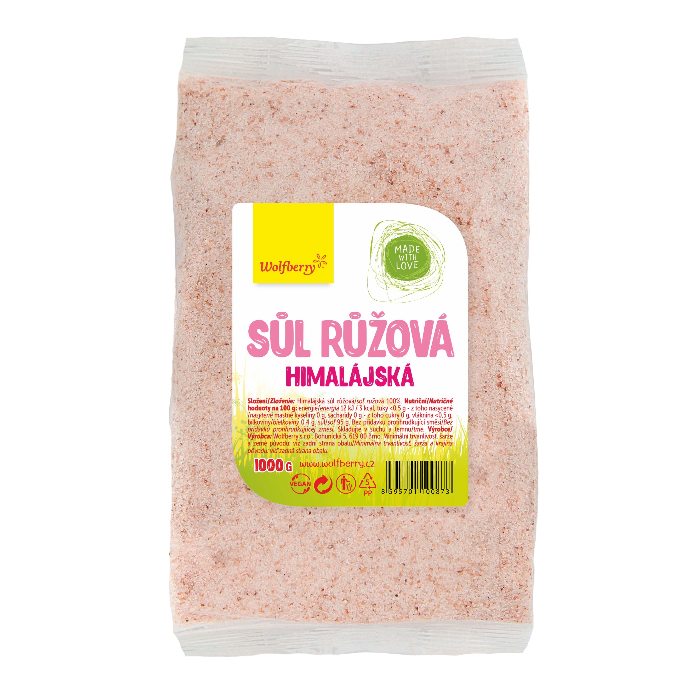 WOLFBERRY Himalájská sůl růžová jemná 1000 g