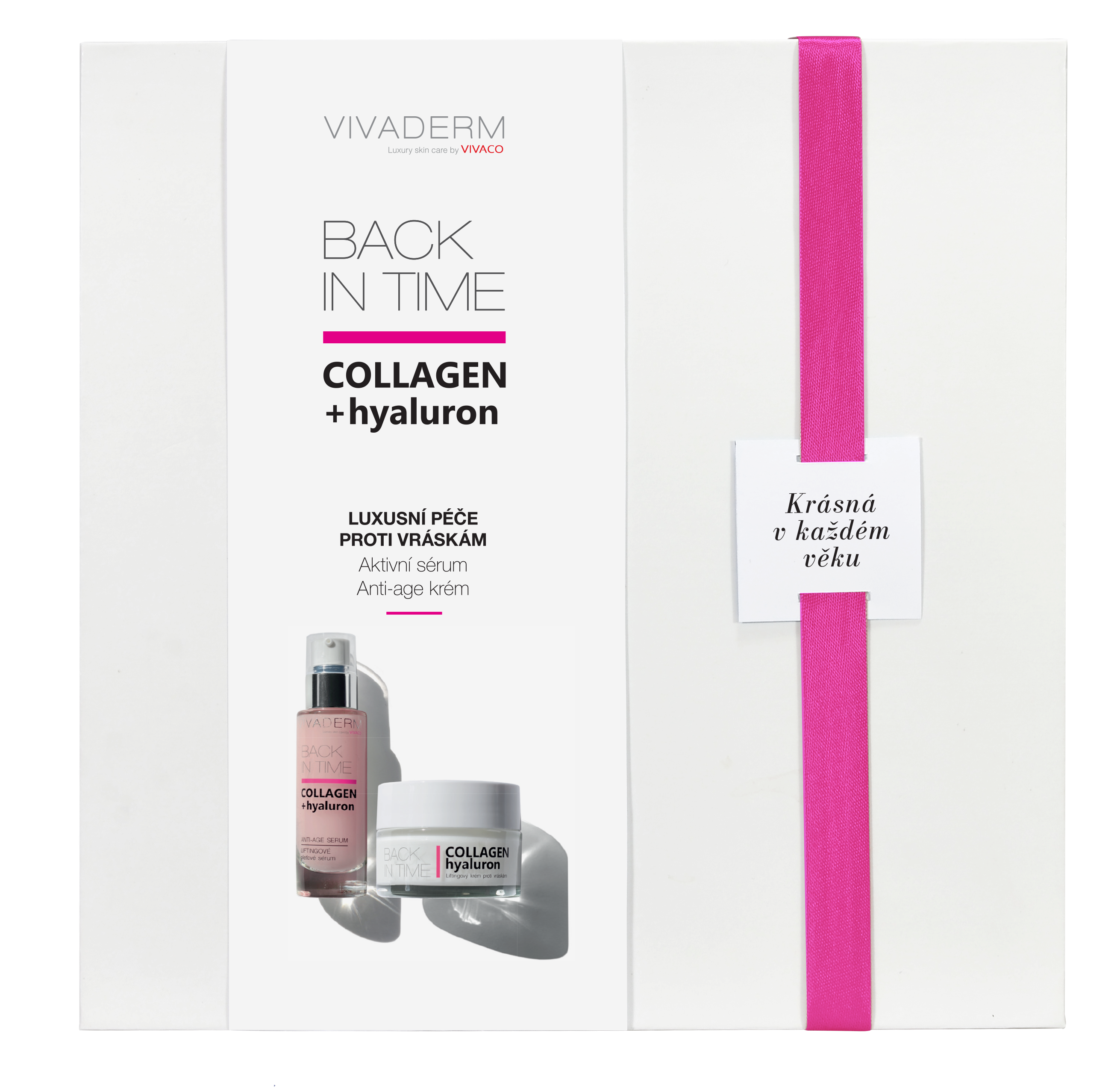 VIVACO Dárkové balení COLLAGEN + hyaluron VIVADERM - pleťový krém 50ml + pleťové sérum 30ml