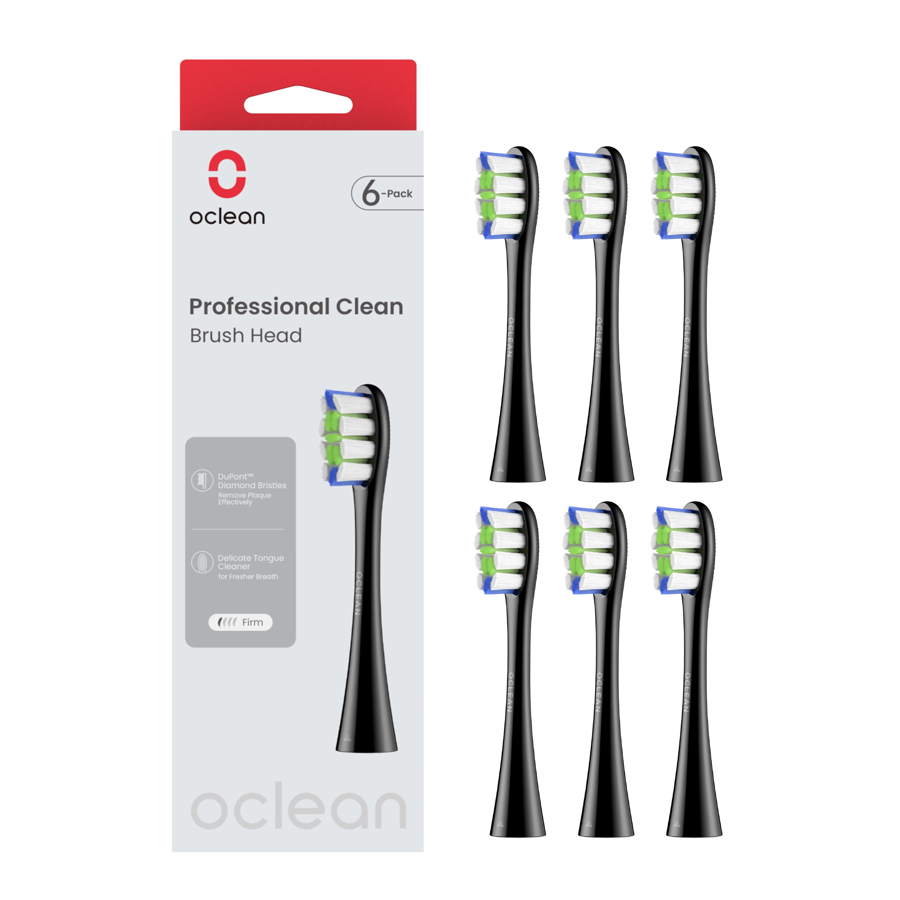 OCLEAN náhradní hlavice Professional Clean P1C5 B06 černé 6 ks