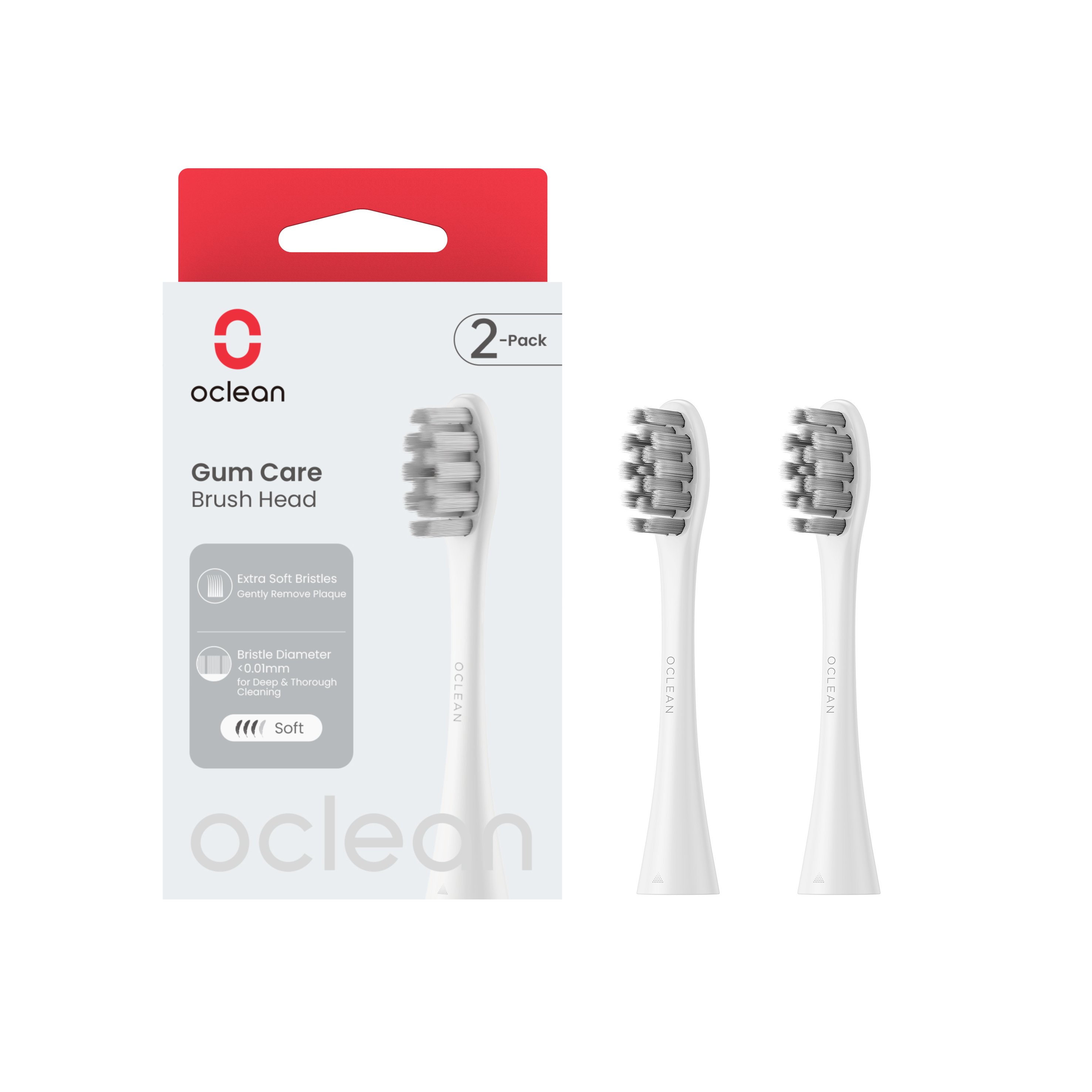 OCLEAN náhradní hlavice Gum Care Extra Soft, P1S12 W02 bílé 2 ks