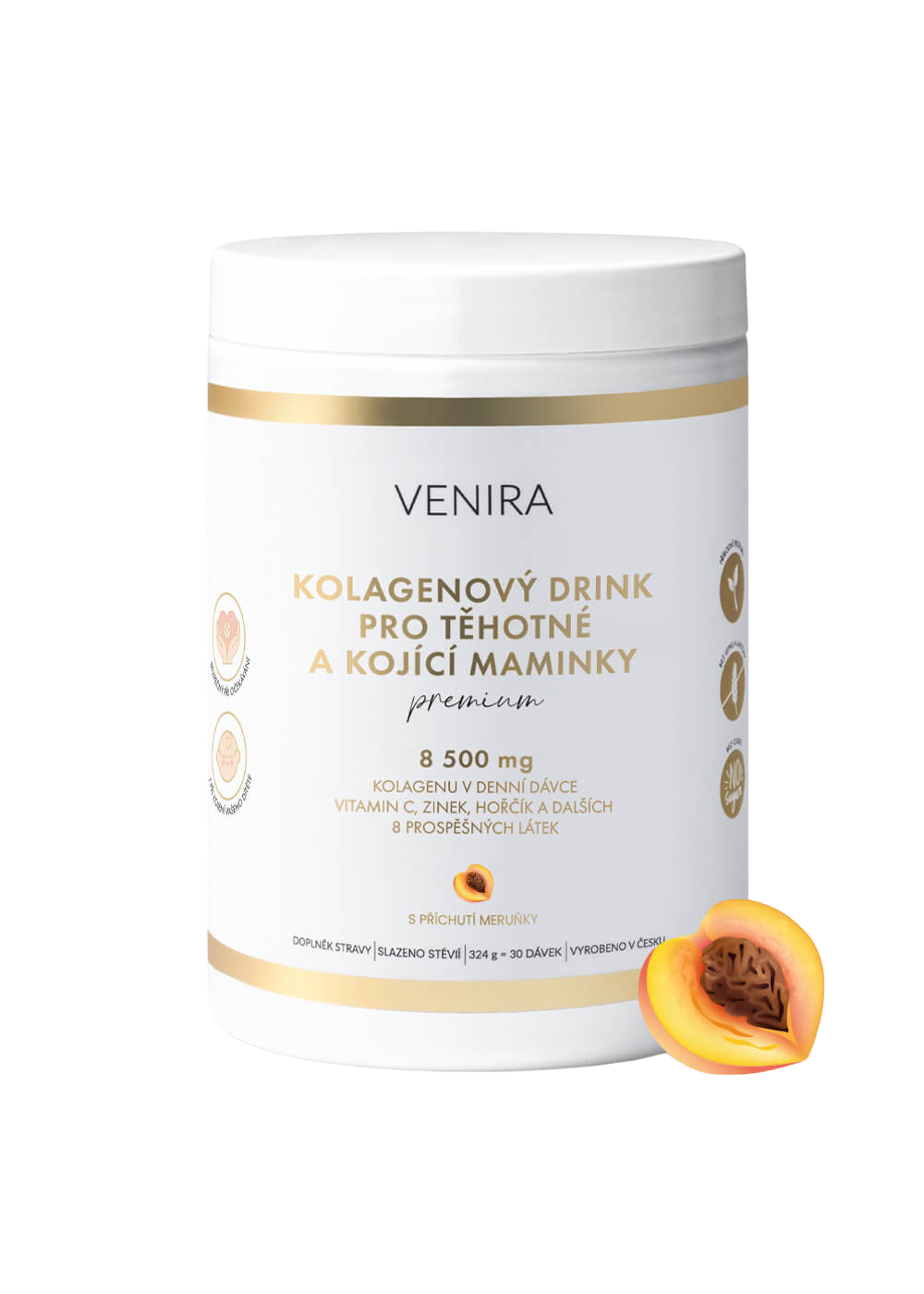 VENIRA PREMIUM kolagenový drink pro těhotné a kojící maminky, meruňka 324 g