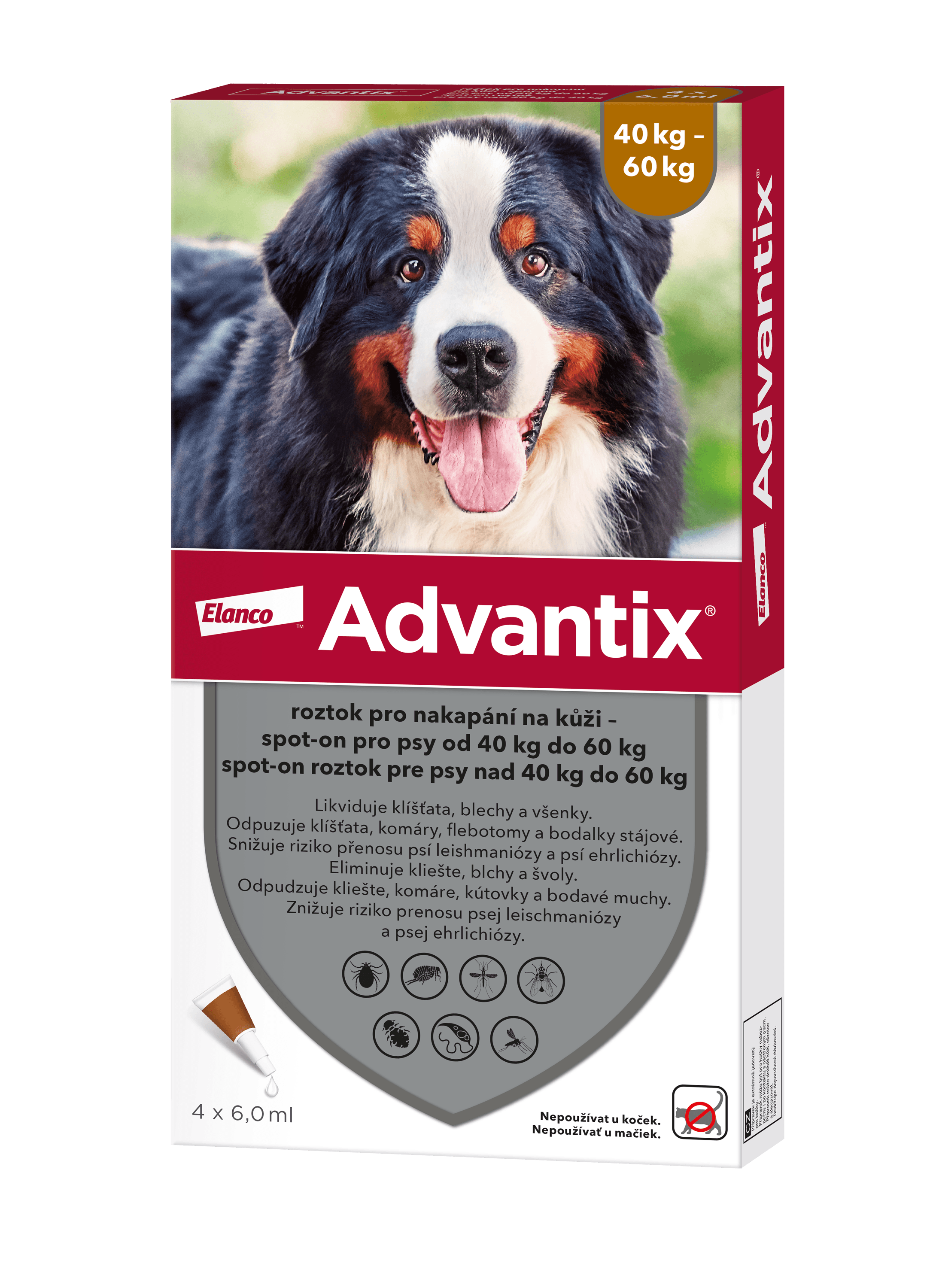 Fotografie Advantix pro psy 40-60 kg spot-on 4 x 6 ml