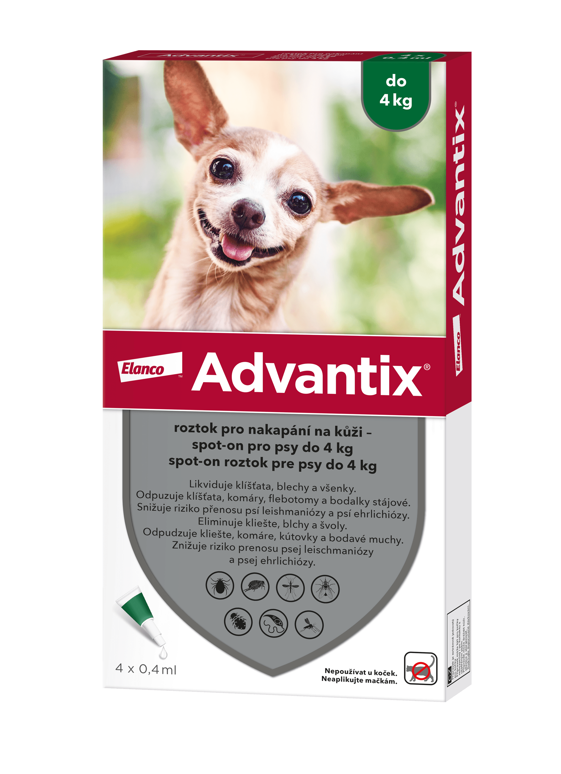 Fotografie Advantix pro psy spot-on do 4 kg 4 x 0.4 ml