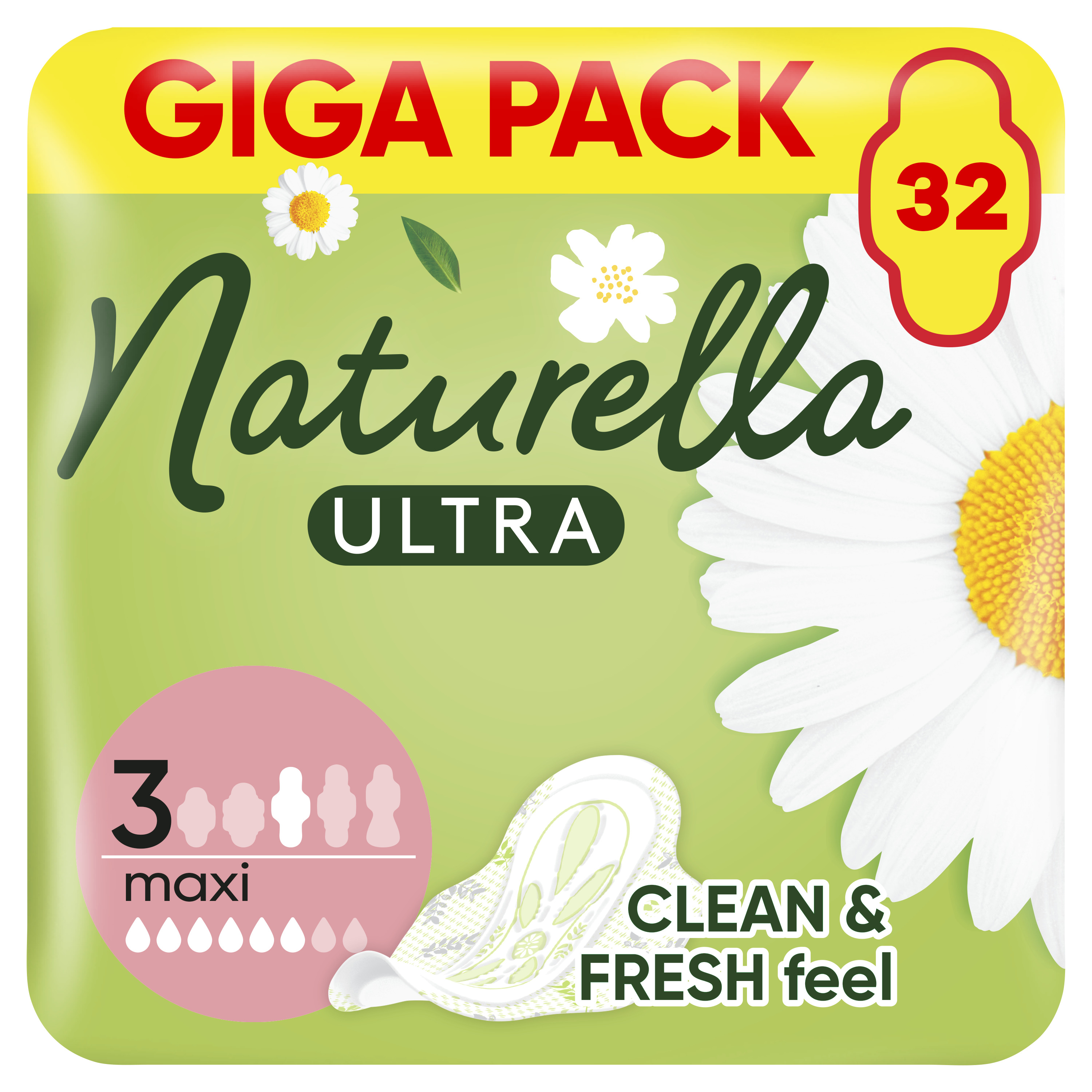 NATURELLA Ultra Maxi velikost 3 vložky s křidélky 32 ks