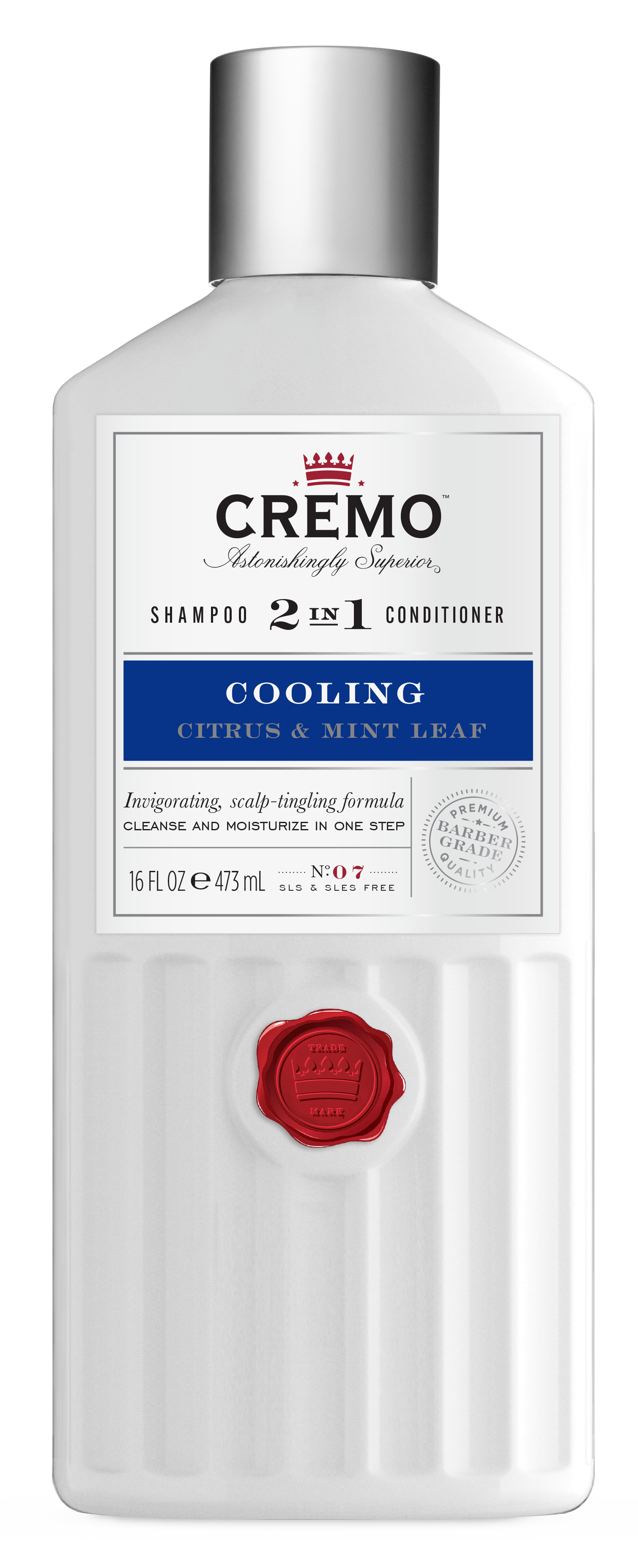 CREMO Cooling shampoo 2in1 condicioner citrus & mint leaf šampón a kondicionér 473 ml