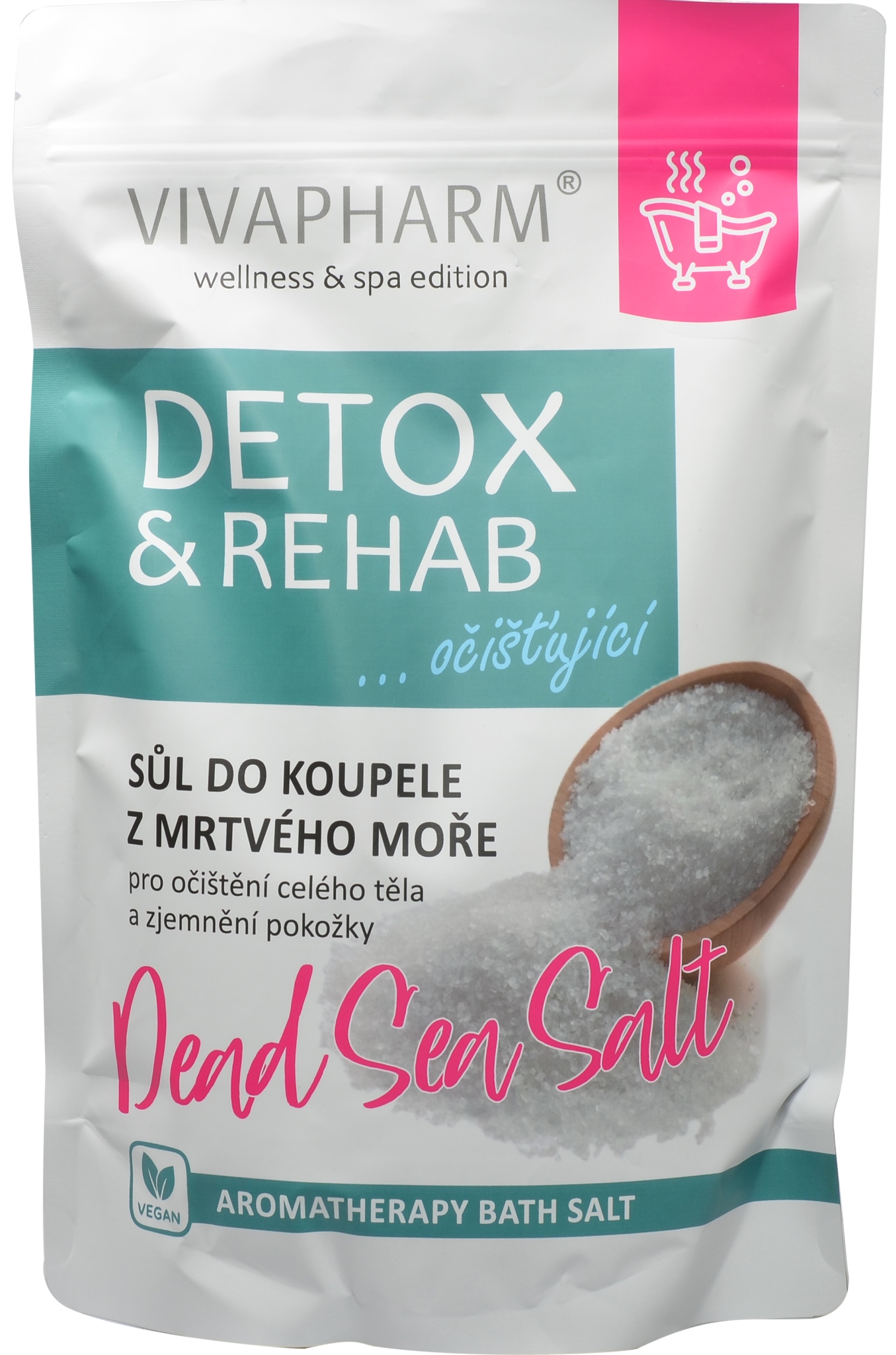 VIVAPHARM Soľ do kúpeľa Detox and rehab 1000 g