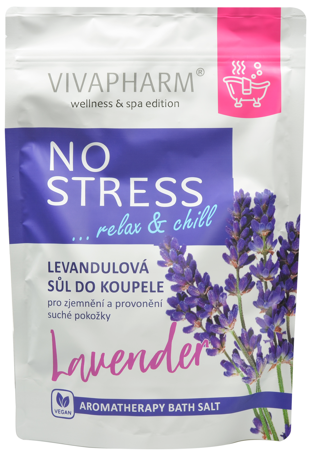 VIVAPHARM Soľ do kúpeľa No stress 1000 g