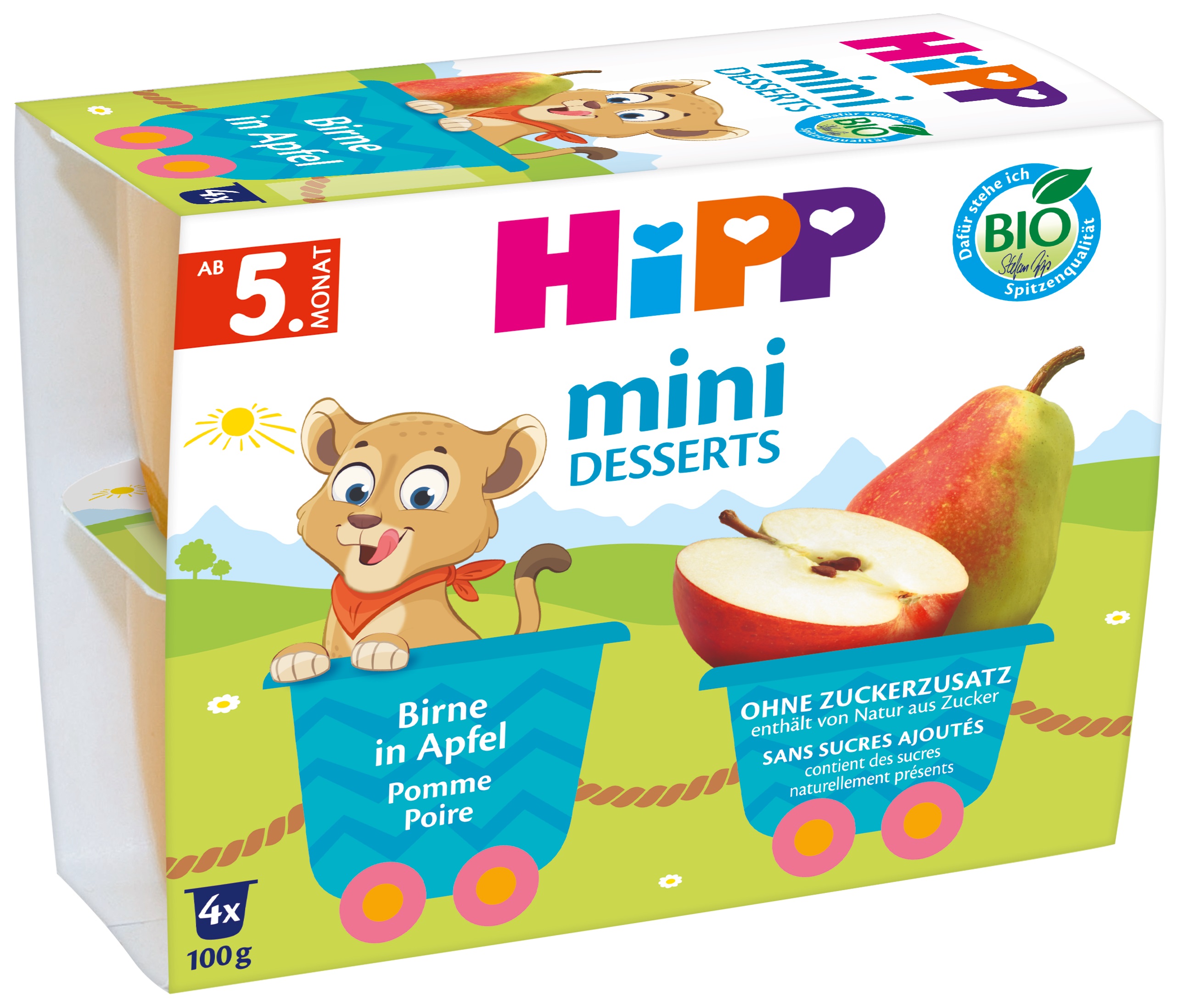 HIPP BIO Jablka a hrušky 4 x 100 g