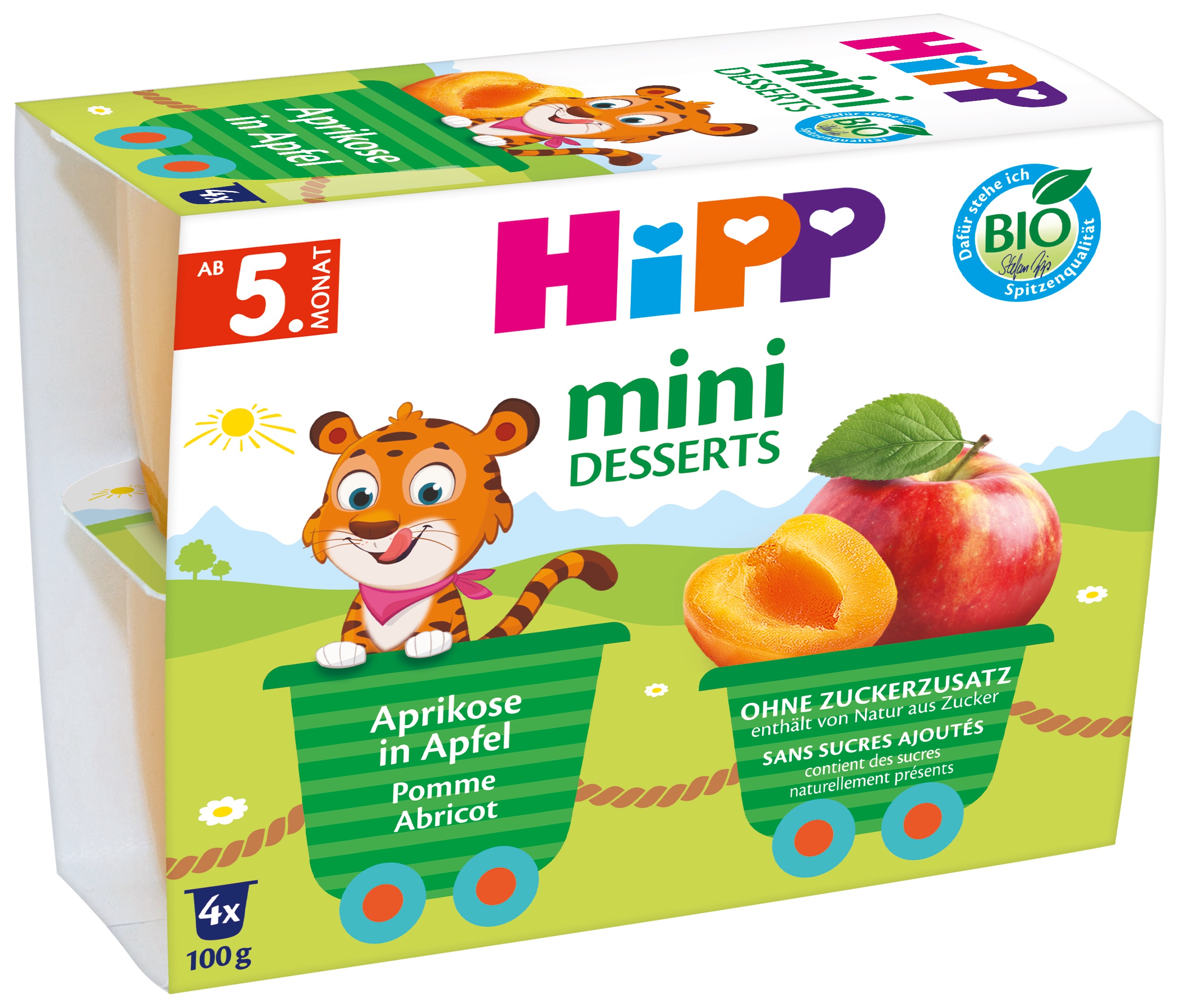 HIPP BIO Jablka s meruňkami 4 x 100 g