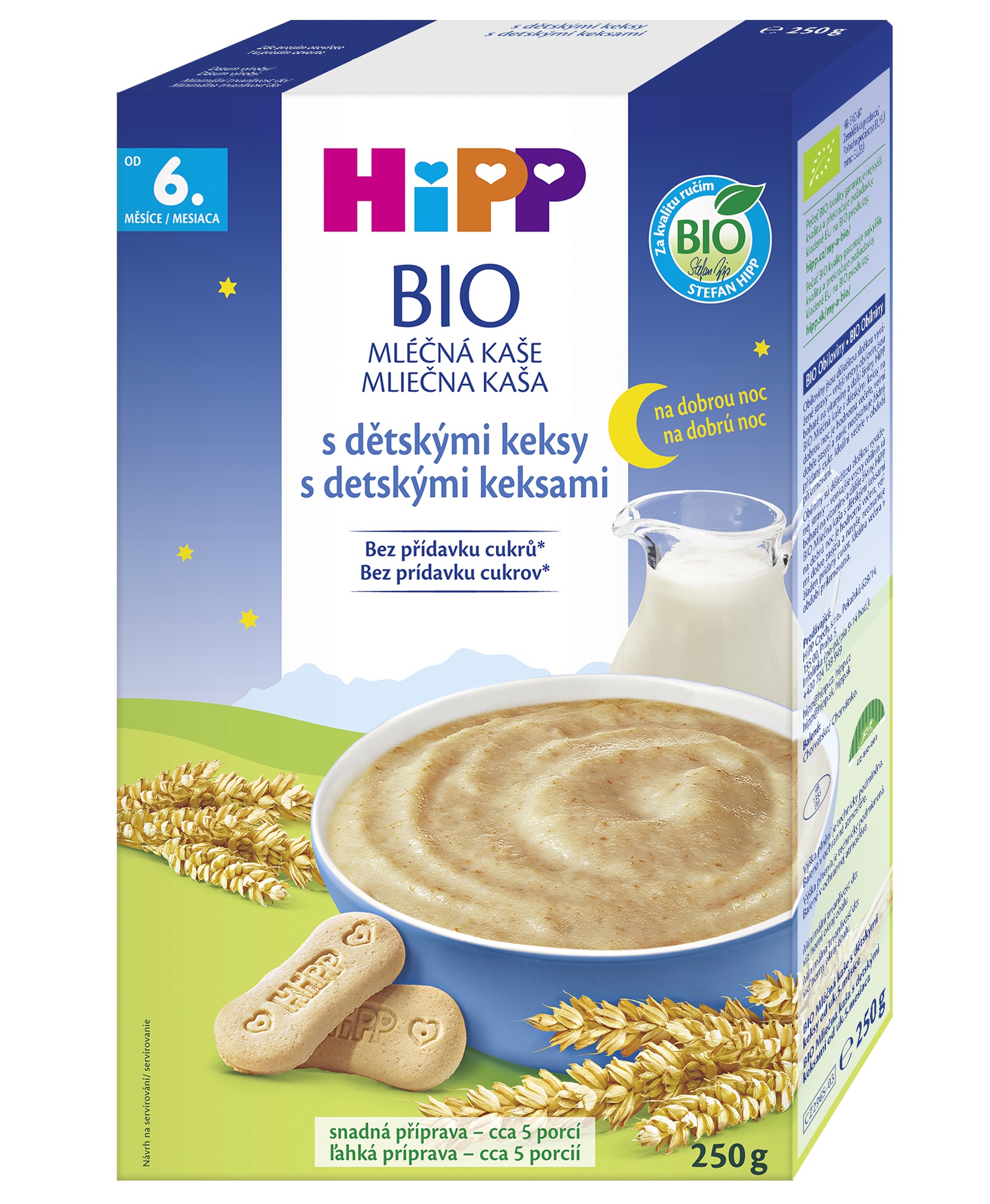 HIPP Mléčná kaše na noc BIO s dětskými keksy 250 g