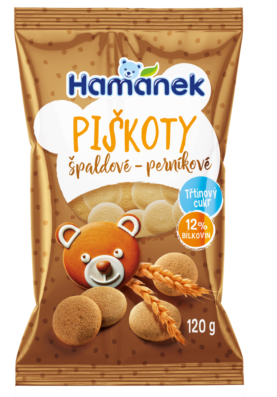 HAMÁNEK Špaldové piškoty perníkové 120 g