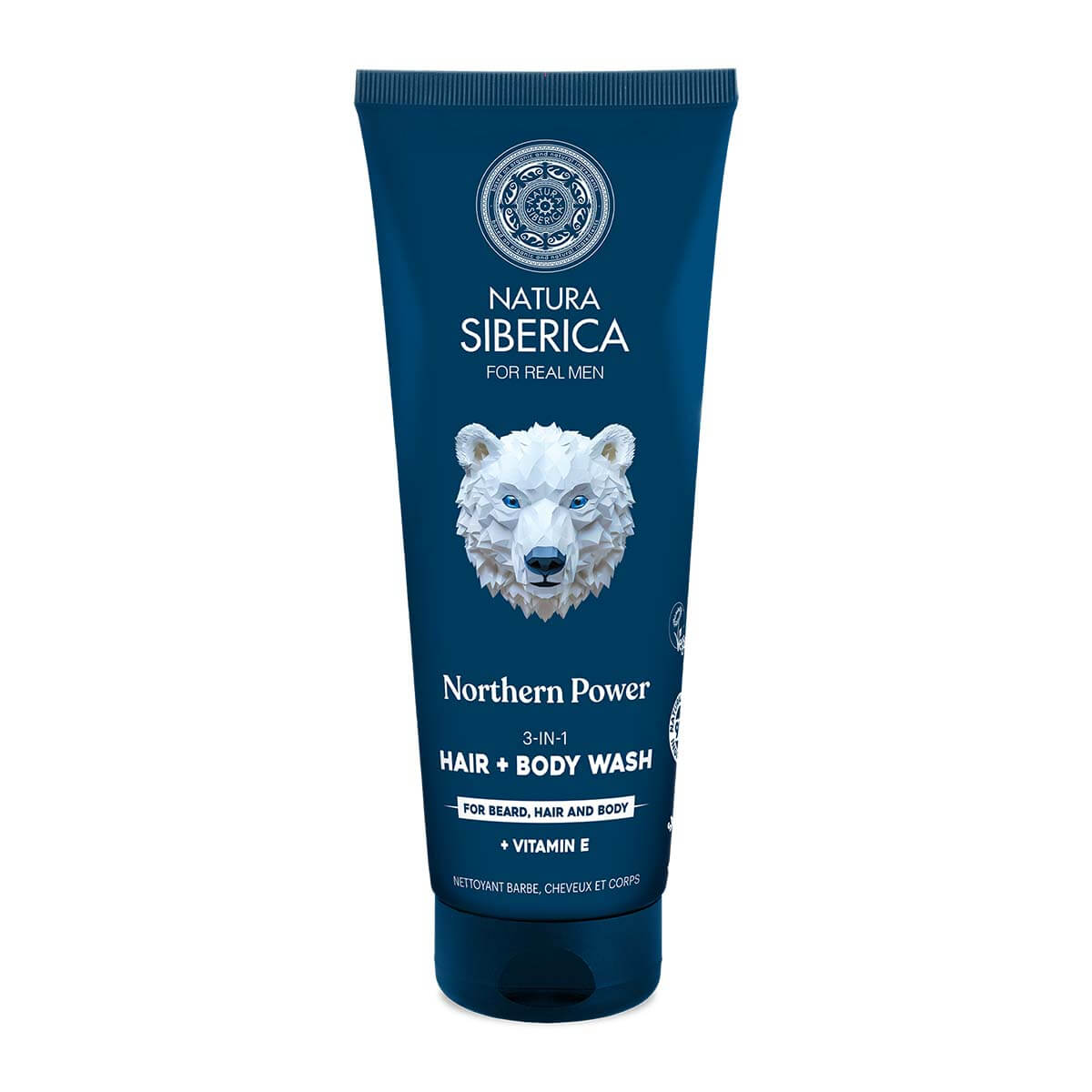 NATURA SIBERICA Arctic Wild Mycí gel 3v1 na vlasy, tělo a vousy Severní síla 200 ml