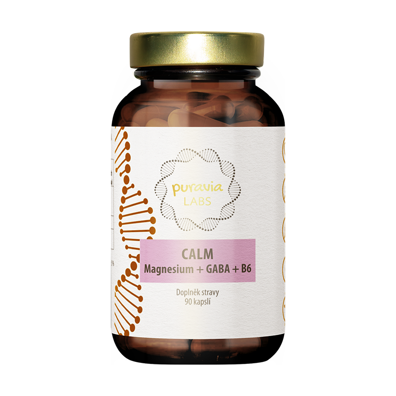 PURAVIA LABS CALM Magnesium + GABA + B6, 90 kapslí