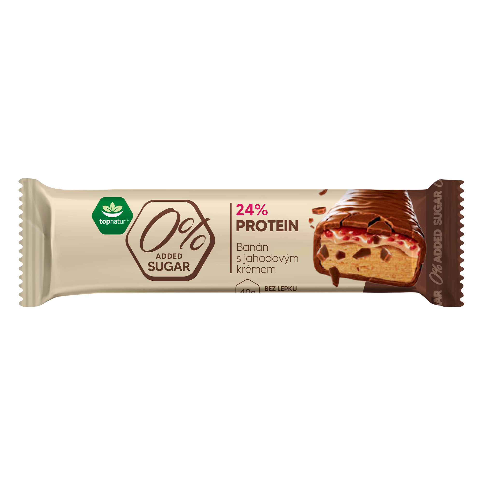TOPNATUR Tyčinka proteinová banán s jahodovým krémem 40 g