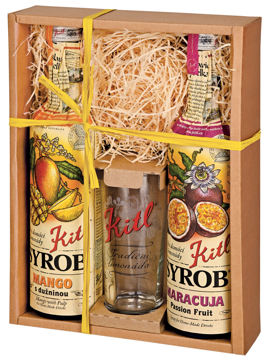 KITL Syrob Mámivé Mango + Maracuja se skleničkou 2 x 500 ml