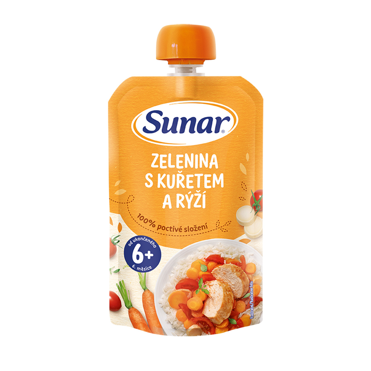 SUNAR příkrm zelenina s kuřetem a rýži 6m+ 120 g