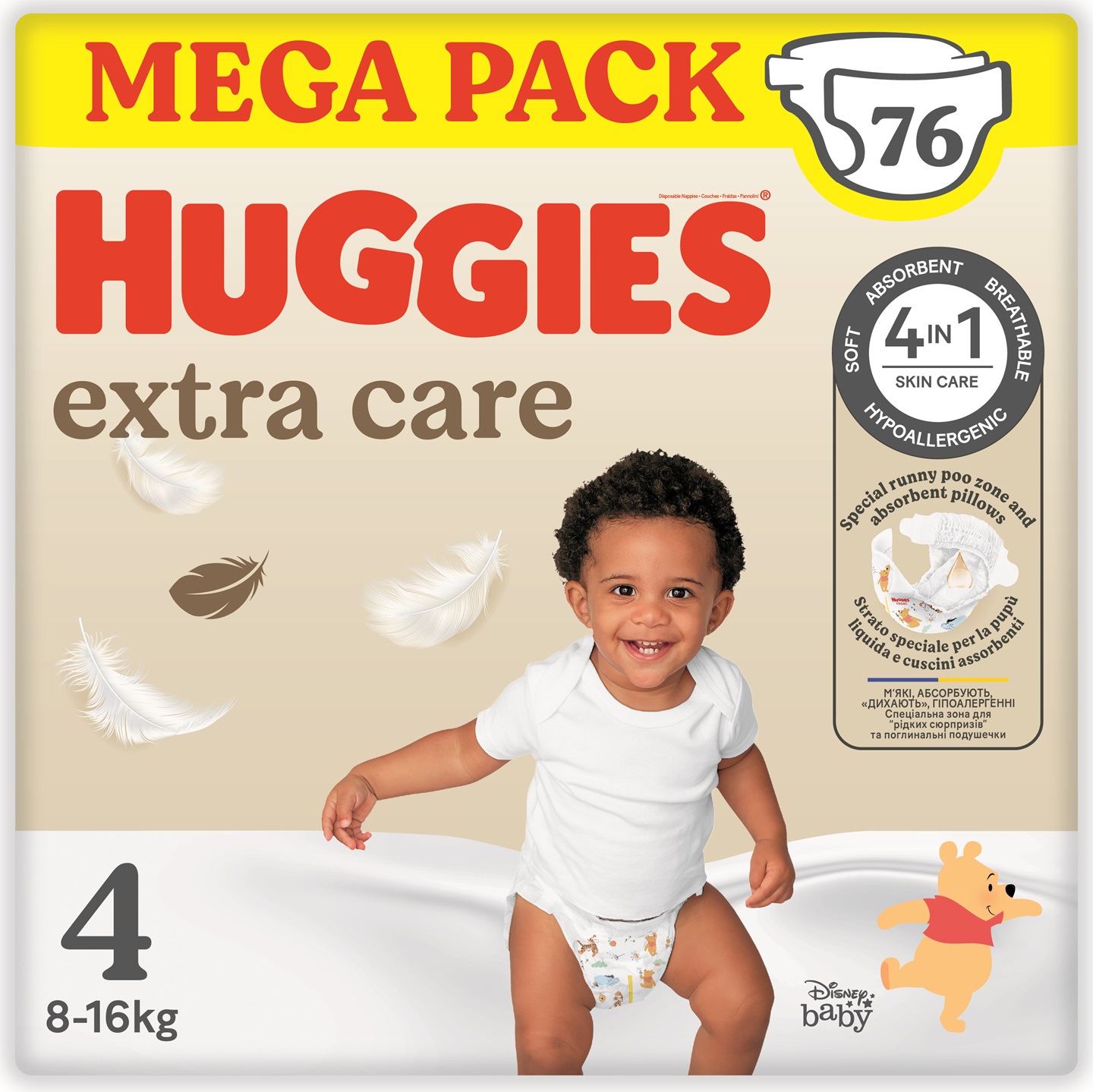 HUGGIES® Extra Care 4 BOX, 76 ks