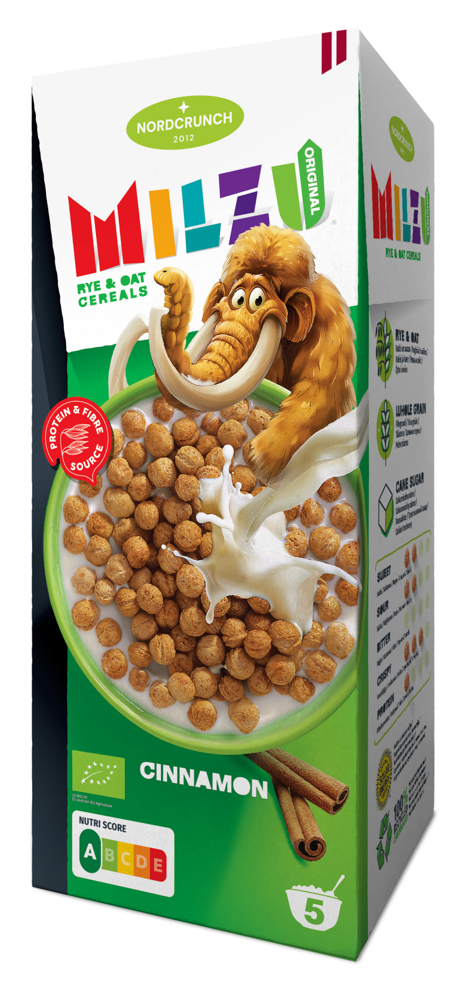 NORDCRUNCH Milzu BIO Cereální kuličky se skořicí 150 g