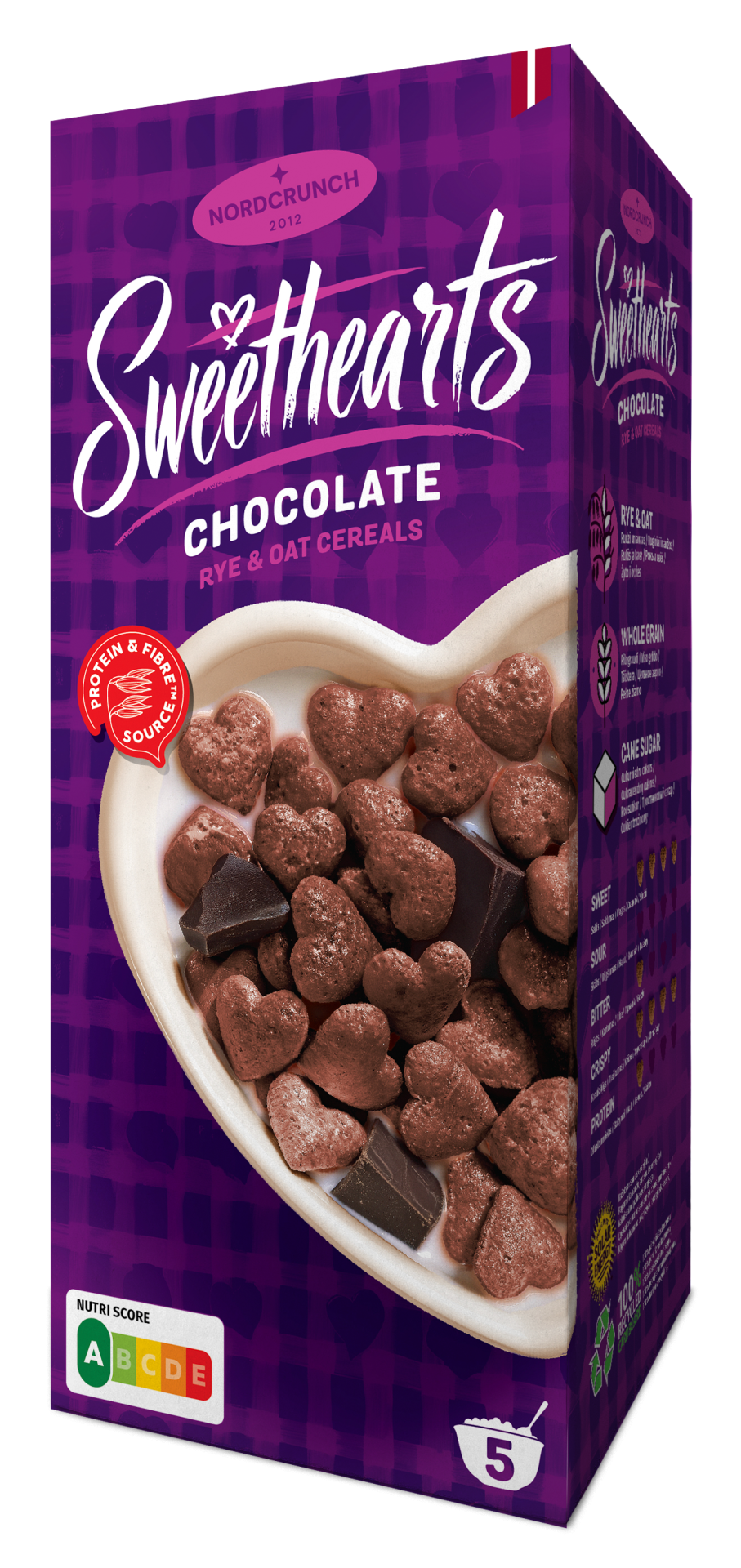 NORDCRUNCH Sweethearts Cereální srdíčka s kakaem 150 g