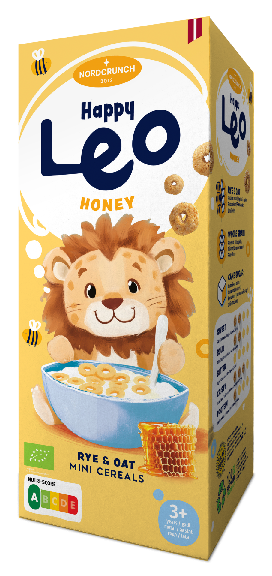 NORDCRUNCH Happy Leo BIO Cereální kroužky s medem 150 g