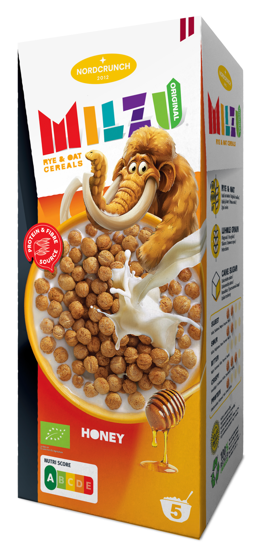 NORDCRUNCH Milzu BIO Cereální kuličky s medem 150 g